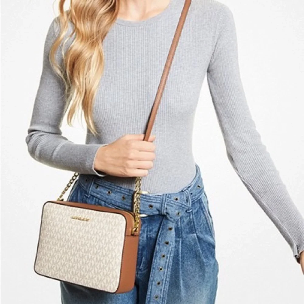 Michael Kors Jet Set Large Printed Logo Crossbody Messenger Bag